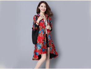 hh秋季新款女裝民族風時尚棉麻印花長袖連衣裙 ?？ㄉ坛? class=