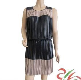 【批發(fā)供應(yīng)2012新款拼色圓領(lǐng)無袖壓褶連衣裙(圖)】?jī)r(jià)格,廠家,批發(fā),